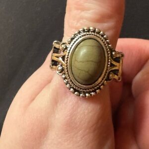 Paparazzi Olive Stone Silver Ring